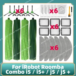 Roomba Combo Robot Vacuum Cleaner Essential Accessory Kit - Main Side Brush & HEPA Filter (Set U)