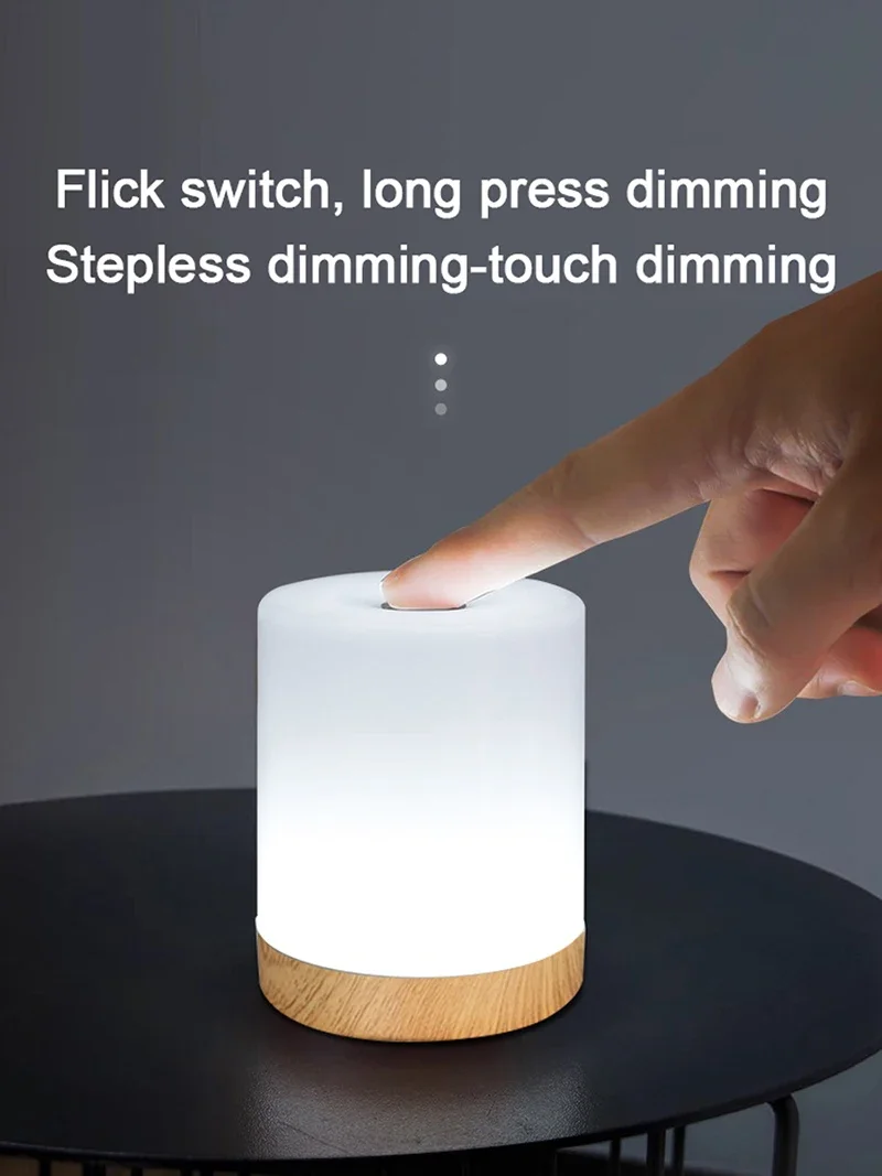 LED Night Light Touch Stepless Dimmable LED Table Lamp USB Portable Bedside Lamp for Bedroom Decor Sleeping Night Light Kid Gift