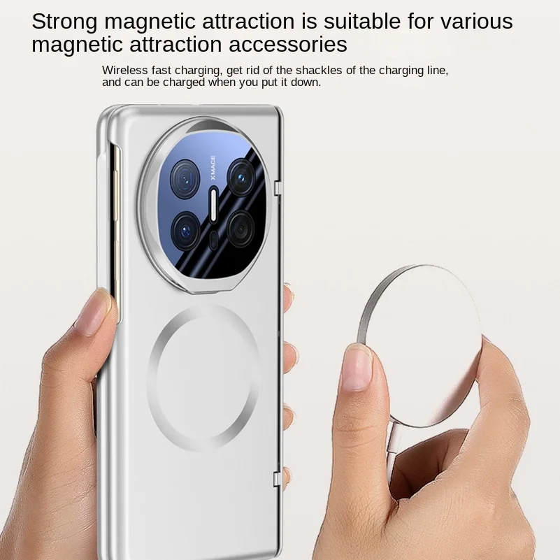 MagSafe Magnetic Privacy Tempered Glass Protective Case with Spring Hinge Holder
