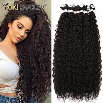 Fasci di capelli ricci crespi sintetici Tessuto lungo per capelli ricci Jerry Anjo Plus Estensioni dei capelli Tessitura di alta qualità in seta di ghiaccio organico