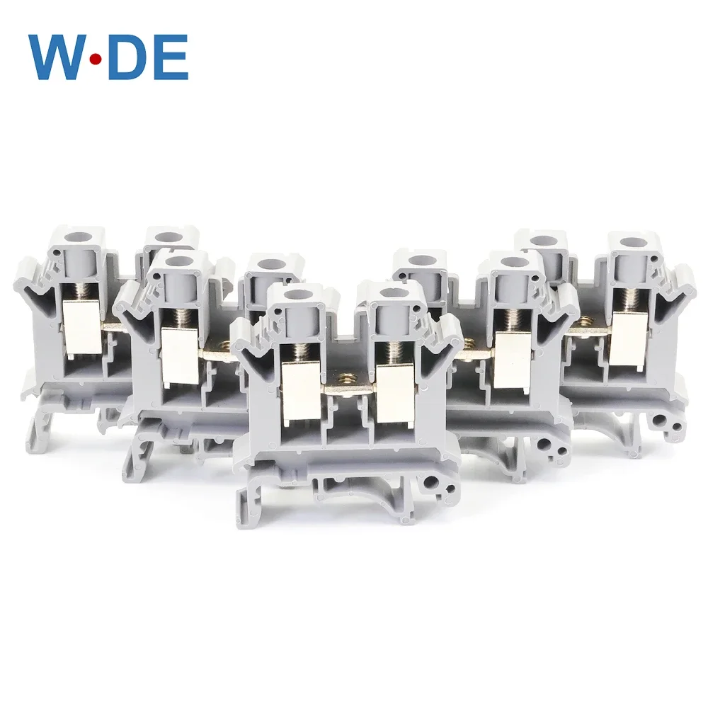 Wire Connectors 10pcs UK-10N Din Rail Terminal Block Universal Wiring Class Connector Screw Conductor UK10N Screw Connection Wire Conductor