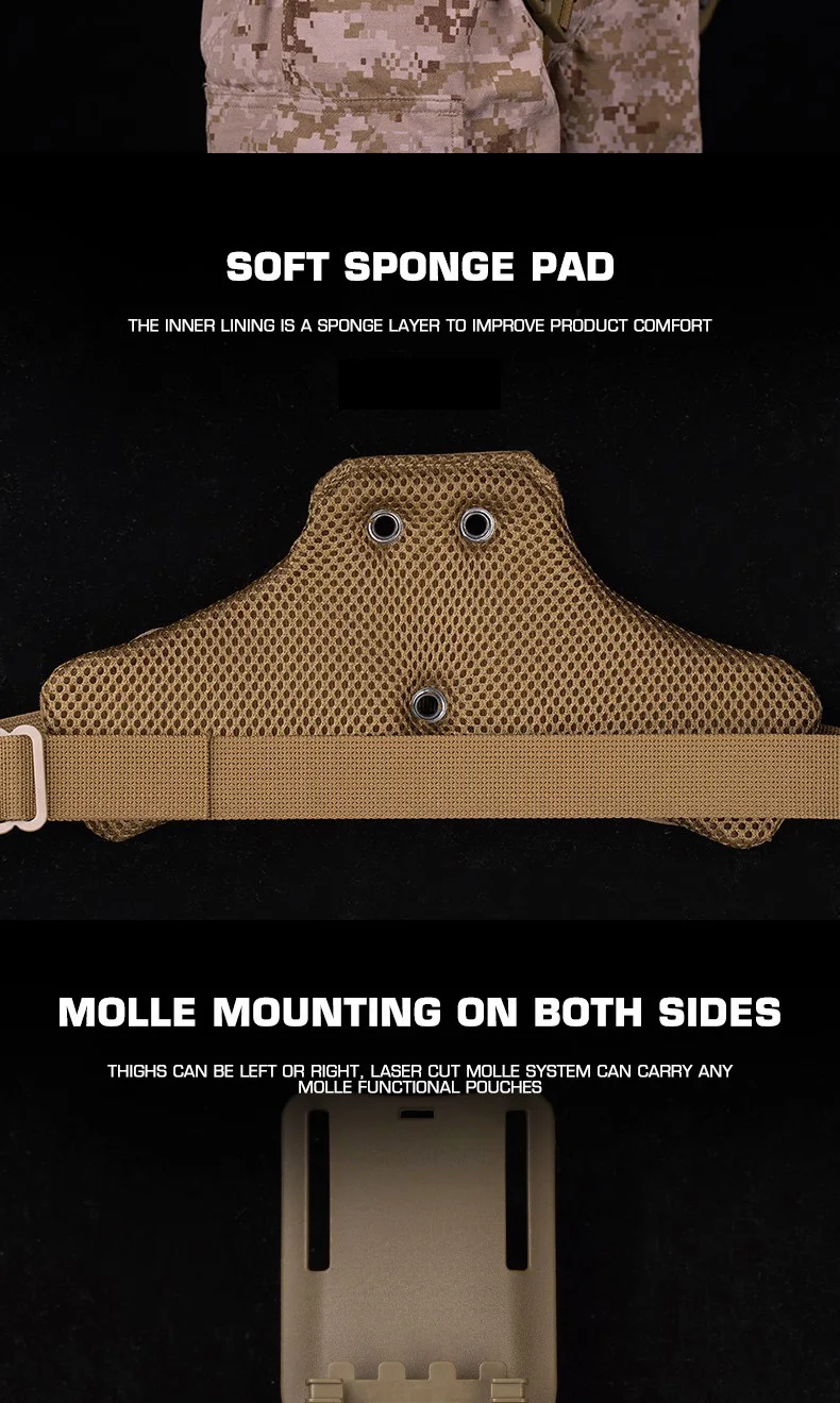 Taktischer Drop Leg Holster-Adapter, Belt Gun Holster-Adapter, Schnellbefestigungssystem, ARC-Beinplattform – Detail 7