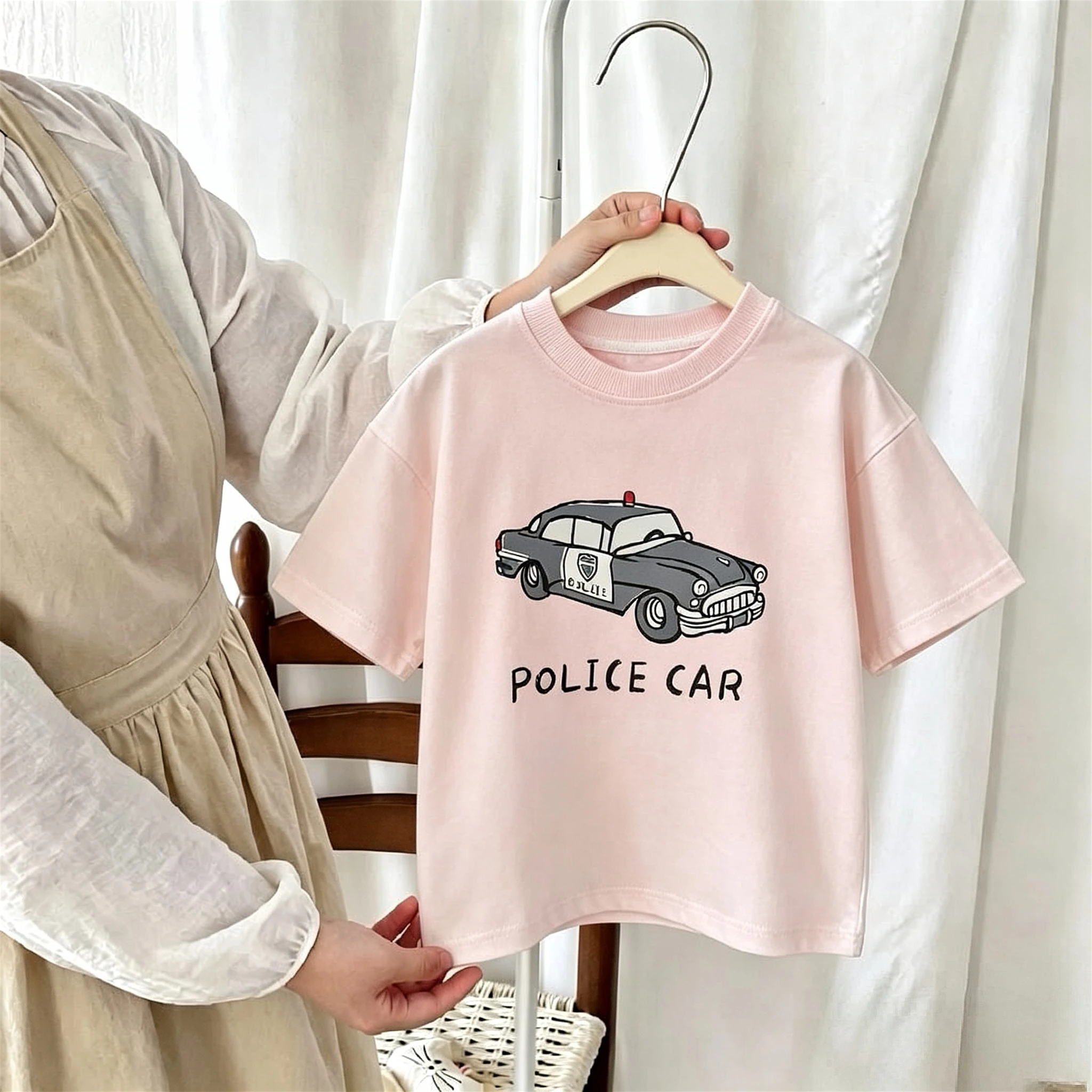 T-shirt For Boys Clothes 2026 New Summer Short Sleeve Tops Kids Tees Printed Car Fashion Crewneck Children's Tshirts 1-7 Age - 4