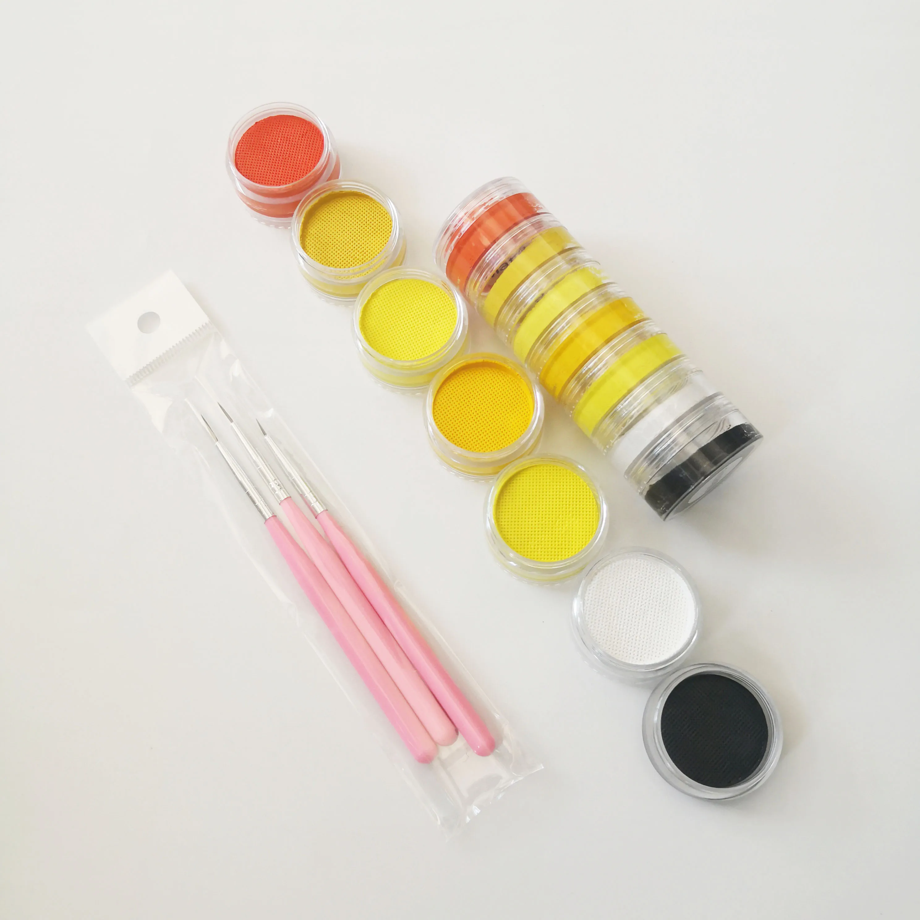 10g Face Paint Water-Based Eyeliner Split Rainbow Cake Tower Body Painting Supplies Washable Dual Colors Activated Eyeliner
