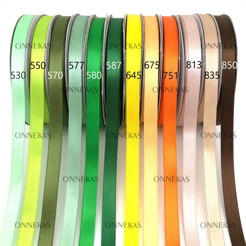 3/8" 9mm Satin Ribbon Double Face Polyester Double Sided Tape Gift Wrapping Wedding Crafts (22.5M) 642101