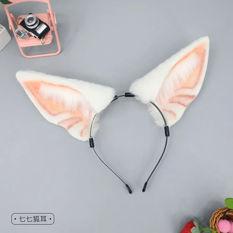 Simulation beast ear headgear cosplay headband meet spring seven seven fox ears hair accessories white fox ears headband
