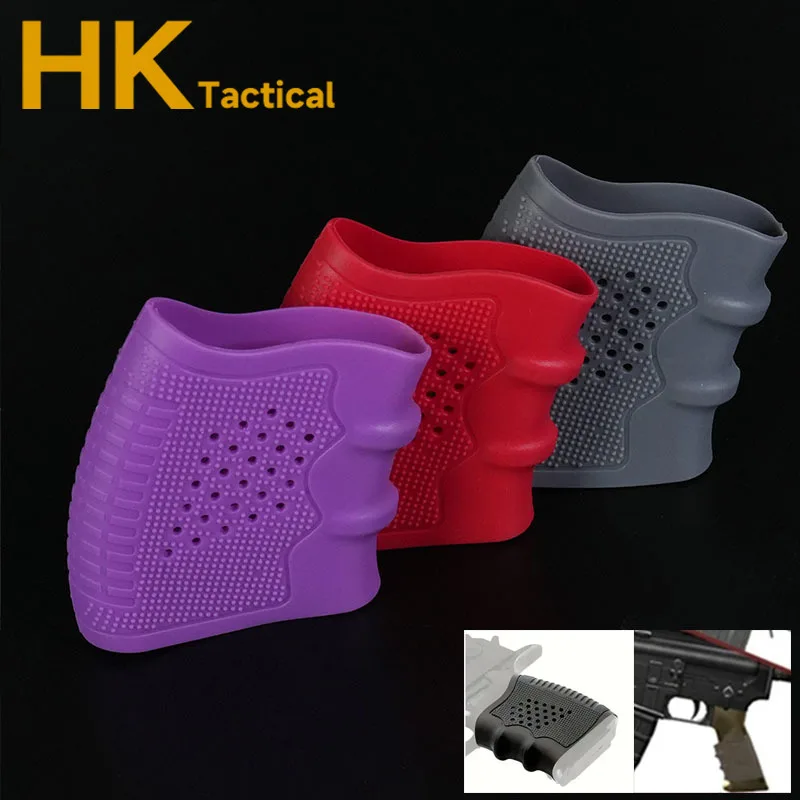 Pistol Glove Gun Accessories Rubber Grips Tactical Handgun Rubber Anti Slip Grip Universal Gloves Pistol G17/G18G19 Handle Breathable Gloves Grip Hunting Weapon Accessory