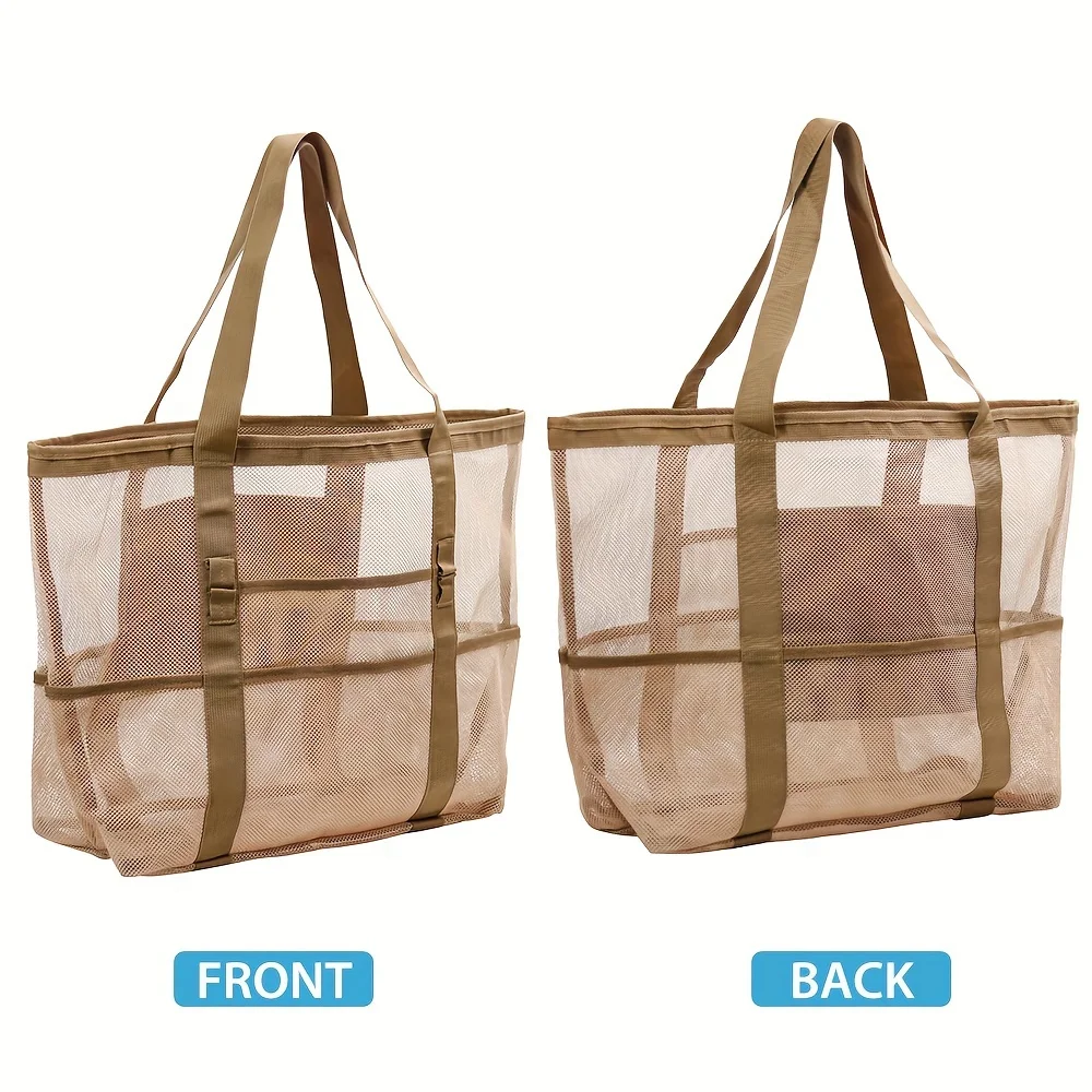 Summer New Hollowed Women's Beach Bag Multiple Pockets Travel Shoulder Bag For Women Large Capacity Toiletry Bag Vacation