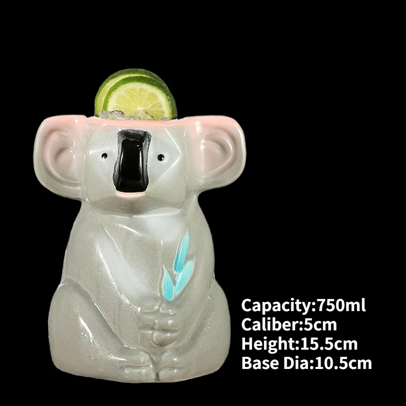 Hawaiian Ceramic Tiki Mug - Creative Cocktail Cup and Halloween Bar Gift