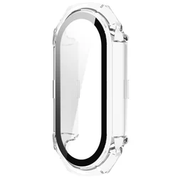Enhanced Protective Hard Case with Glass Screen Protector for Xiaomi Mi Band 8 - Durable Bumper Case with TPU Film  Accessories (Clear)