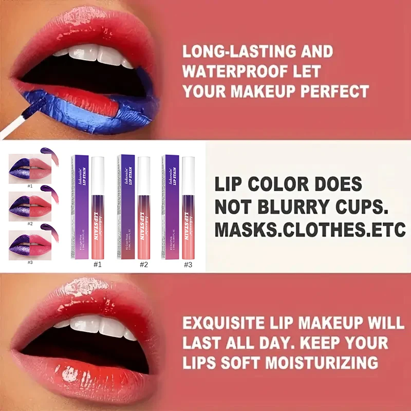 Peel Off Lip Gloss Peel Lipstick Set Lasting Waterproof No Fading Lip Gloss Transfer Resistant Natural Lip Tint Makeup Cosmetics 4