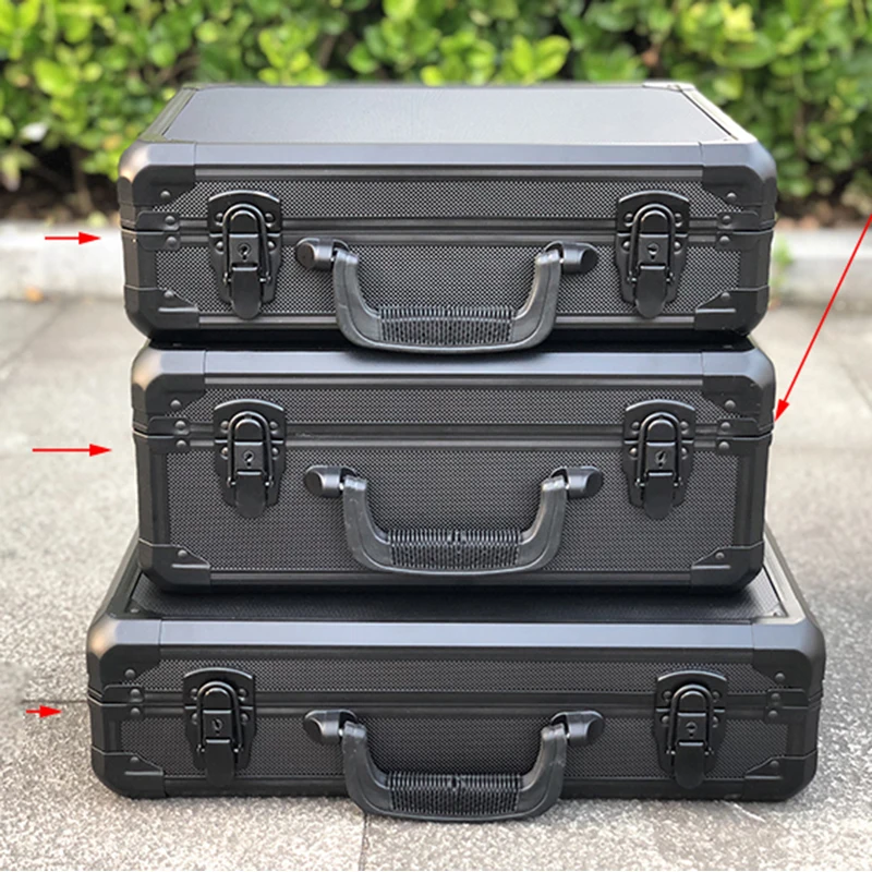 Aluminum Toolbox Instrument and Equipment Suitcase with Pre-cut Sponge Sample Pacakge Case tool case tool box