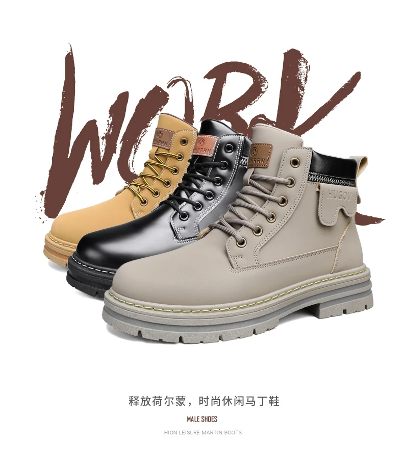 CYYTL Mens Boots Casual Winter Shoes Platform Leather Outdoor Designer Luxury Work Safety Ankle Sneakers Chelsea Cowboy Tactical