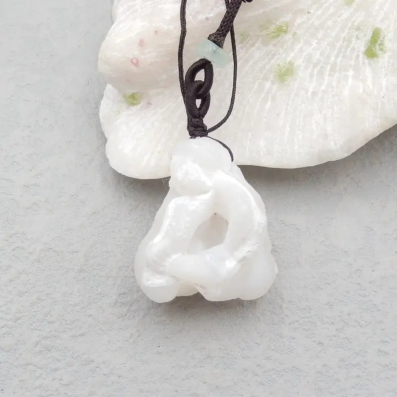 Natural Stone Gobi Agate Pendant Bead 34x28x24mm 32g Fine Jewelry Fashion Necklace Women Pendant