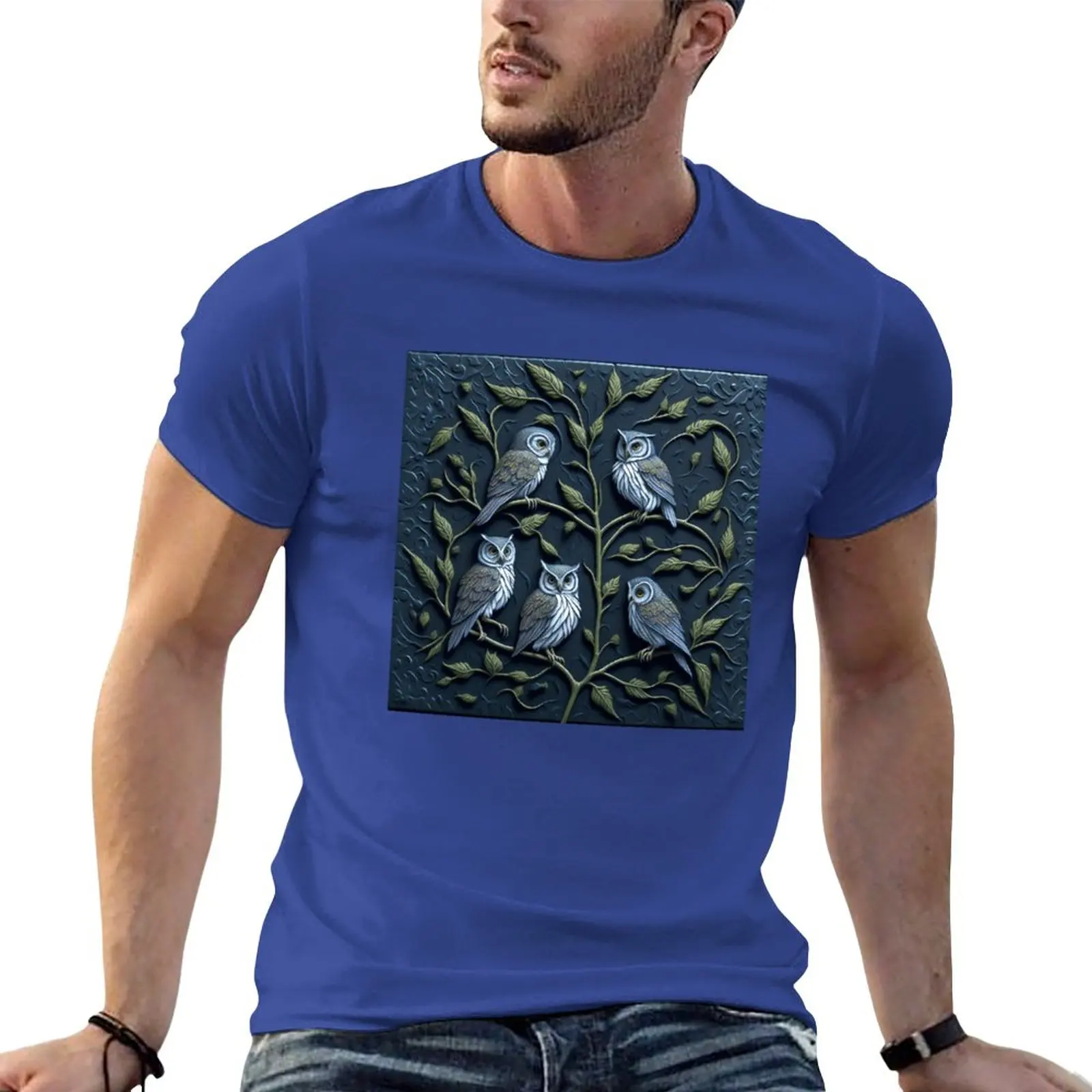

Owl Family Tree (five) T-Shirt oversized vintage clothes Tee shirt cute tops Short sleeve tee men