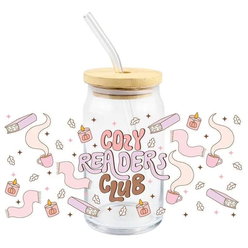 Cartoon Books UV DTF Wrap Transfer Stickers Fashion Trend Design DIY Waterproof DTF Wrap for Glasses Cups Mugs Decal