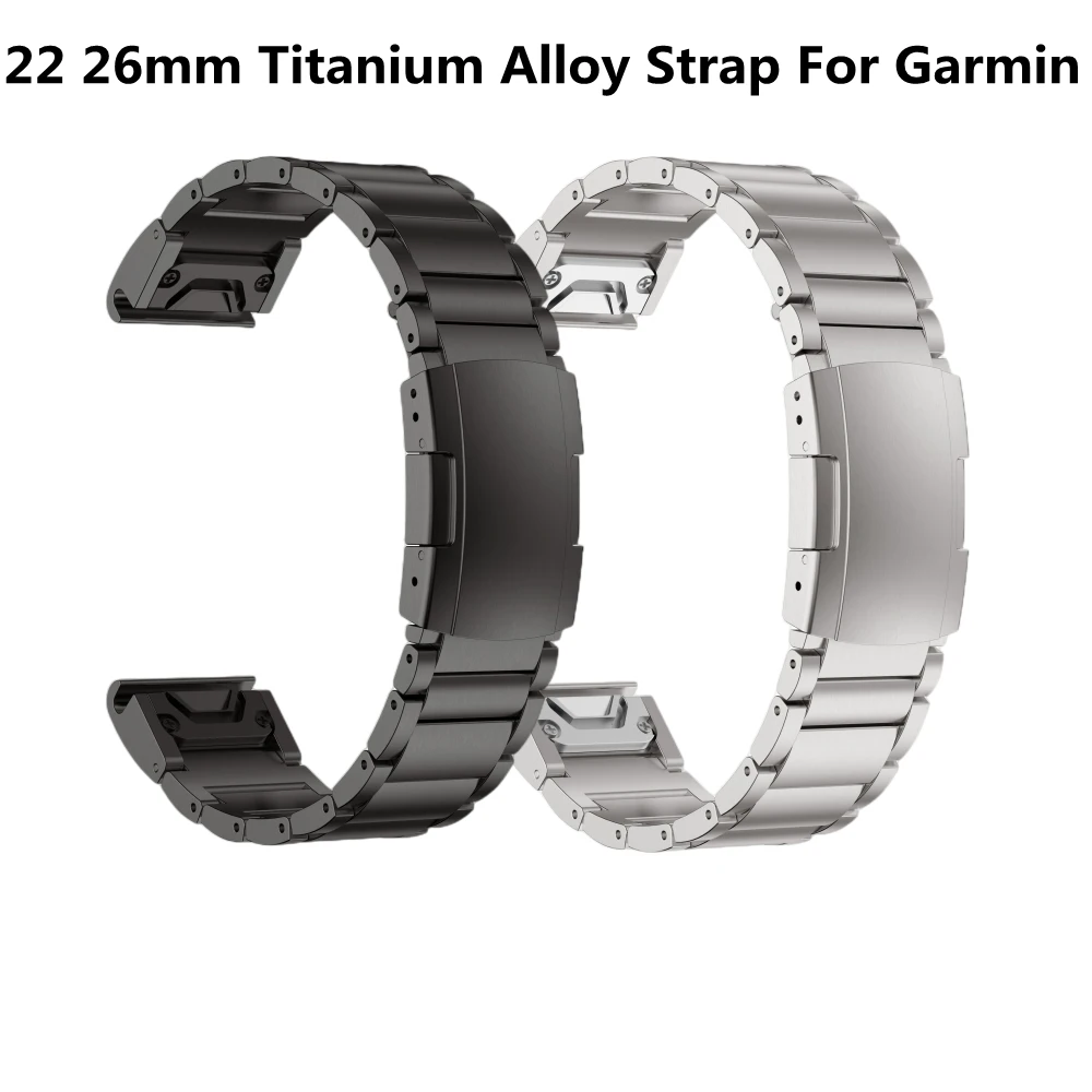 

Titanium Alloy 22 26mm Easy Fit Watch Band Bracelet For Garmin Fenix5/5X/5XPlus/6/6X/6X/7/7XPro Metal Wristband For Instinct2