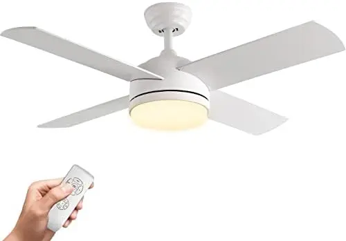 

Fan with LED Light and Remote Control, Brushed Motor, 52-Inch (4-Blades) Ventilador portatil recargable para el cuerpo Suction f