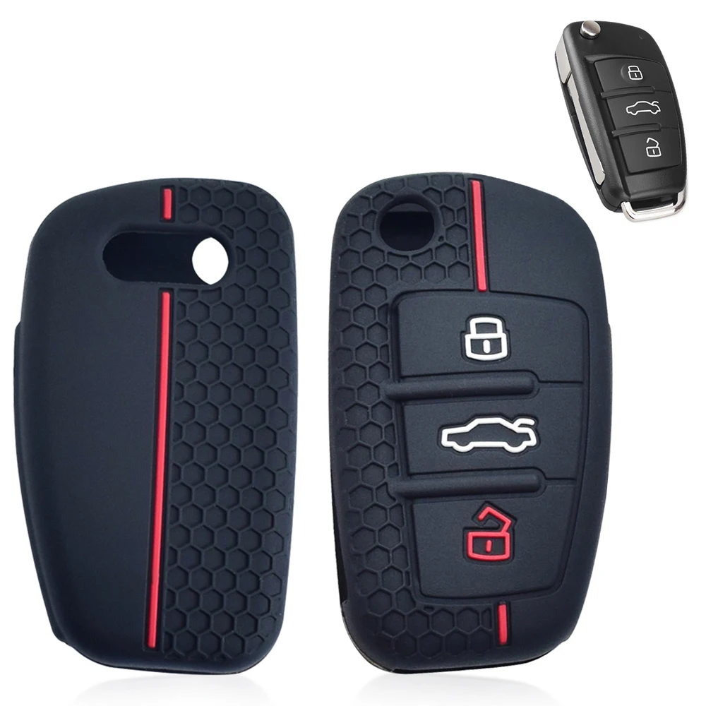 Premium Silicone Car Key Cover and Keychain - Protective Case