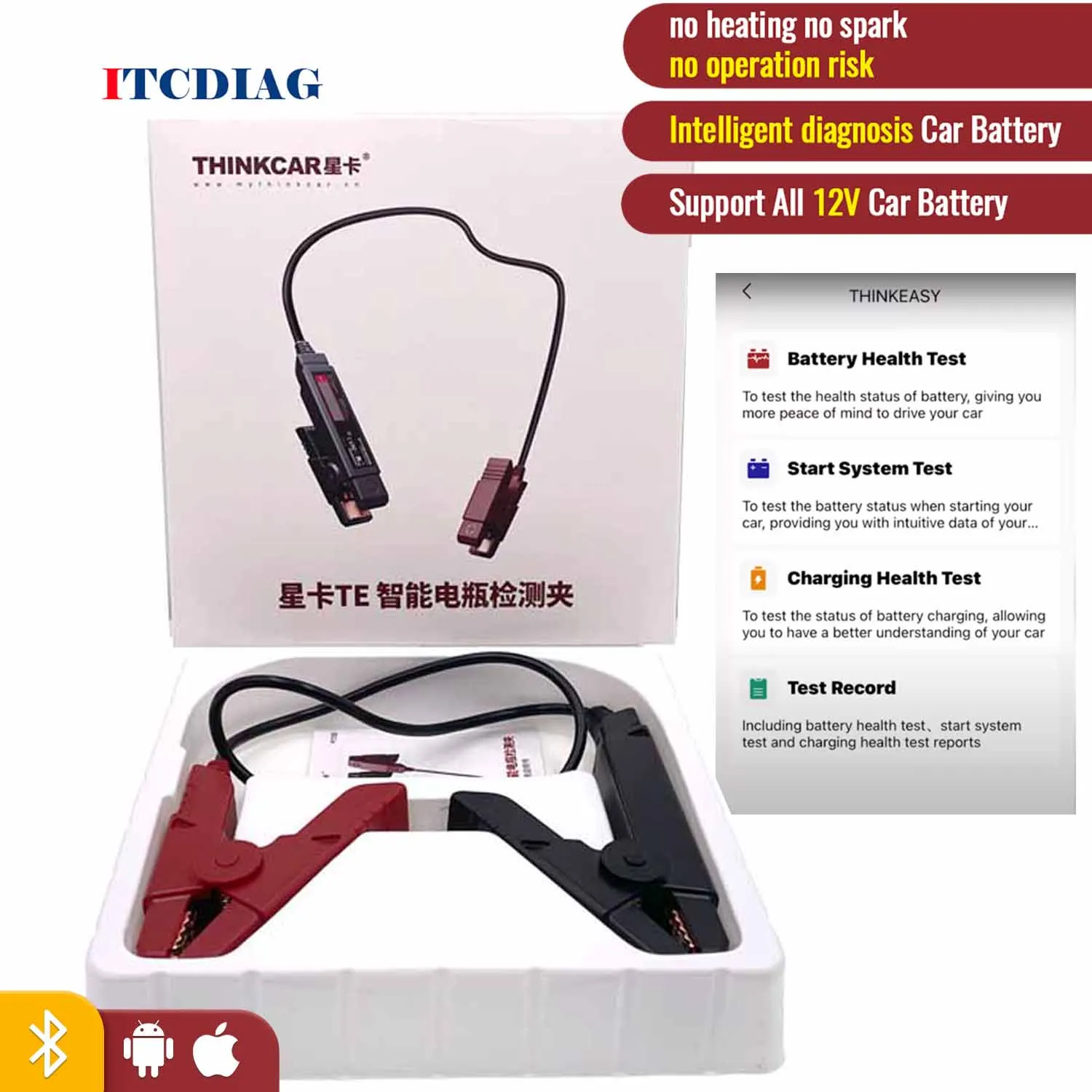 Thinkcar Thinkeasy Battery Tester Auto Bluetooth Vehicle Full System