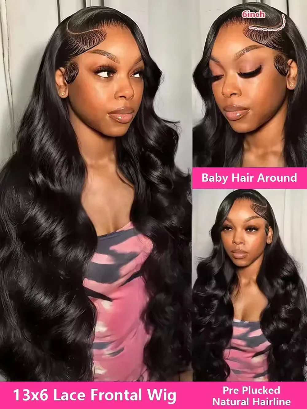 13x4 13x6 HD Lace Front Wigs Pre-Plucked Frontal Wig 220 Density Body Wave Hair Human Hair Wigs  40 46 Inch For Black Women