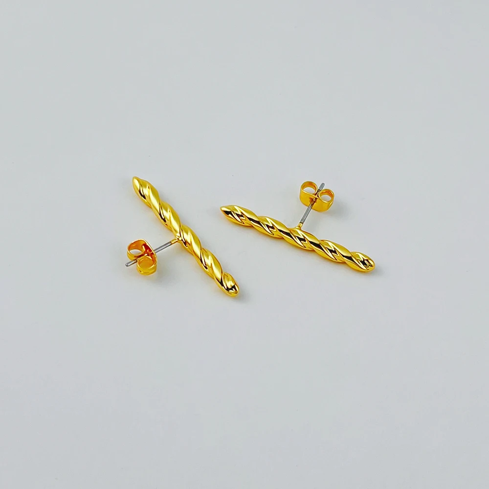 ENFASHION Piercing Twist Earings Kolczyki Gold Color New In Earrings For Women Christmas Gift Fashion Jewelry Wholesale E221444
