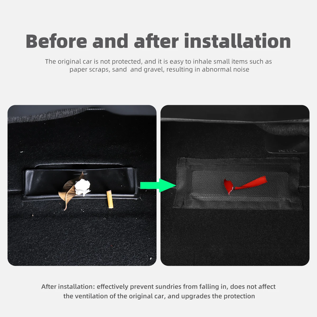Car Air Vent Cover LUCKEASY For Tesla ModelY-Under Seat Air Outlet Anti-clogging Net Car Air Vent Protective Cover Trim Accessories