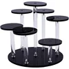 1Set 7-Tier Action Figure Stand Round Acrylic Display Stand Collectibles Organizer Holder Black Layered Display Stand 1