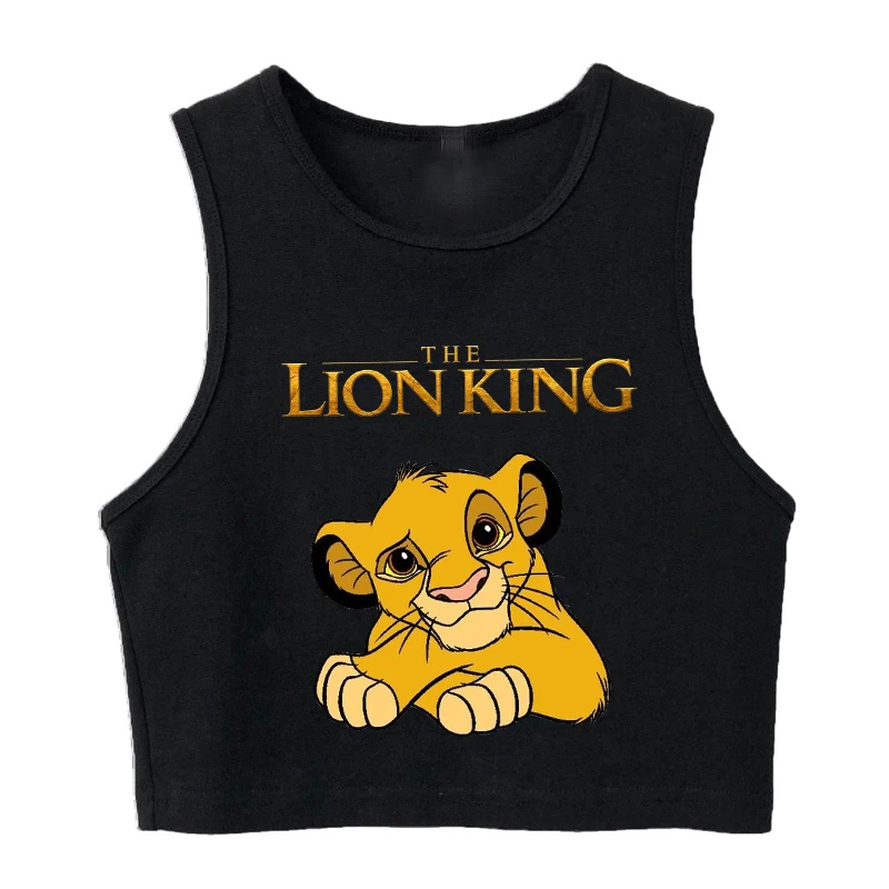 

Gothic Y2K Tank Top Hakuna Matata Tshirt Crop Top Vest Disney The Lion King T Shirt Cropped T-shirt Women Top Tees Clothes