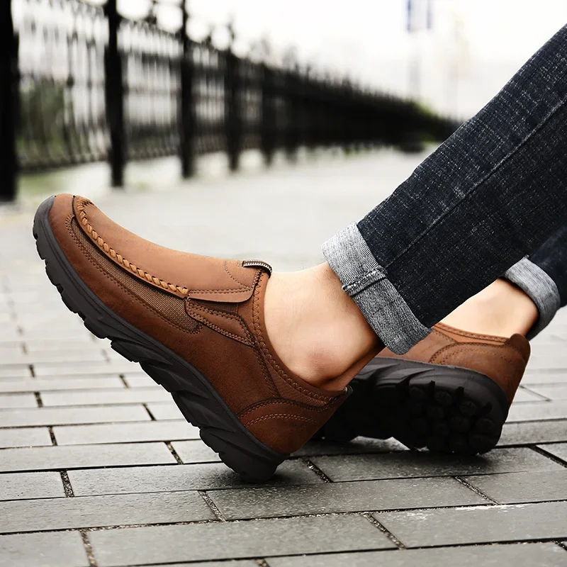 Men's Business Casual Outdoor Single Shoes Breathable Rubber Sole Footwear