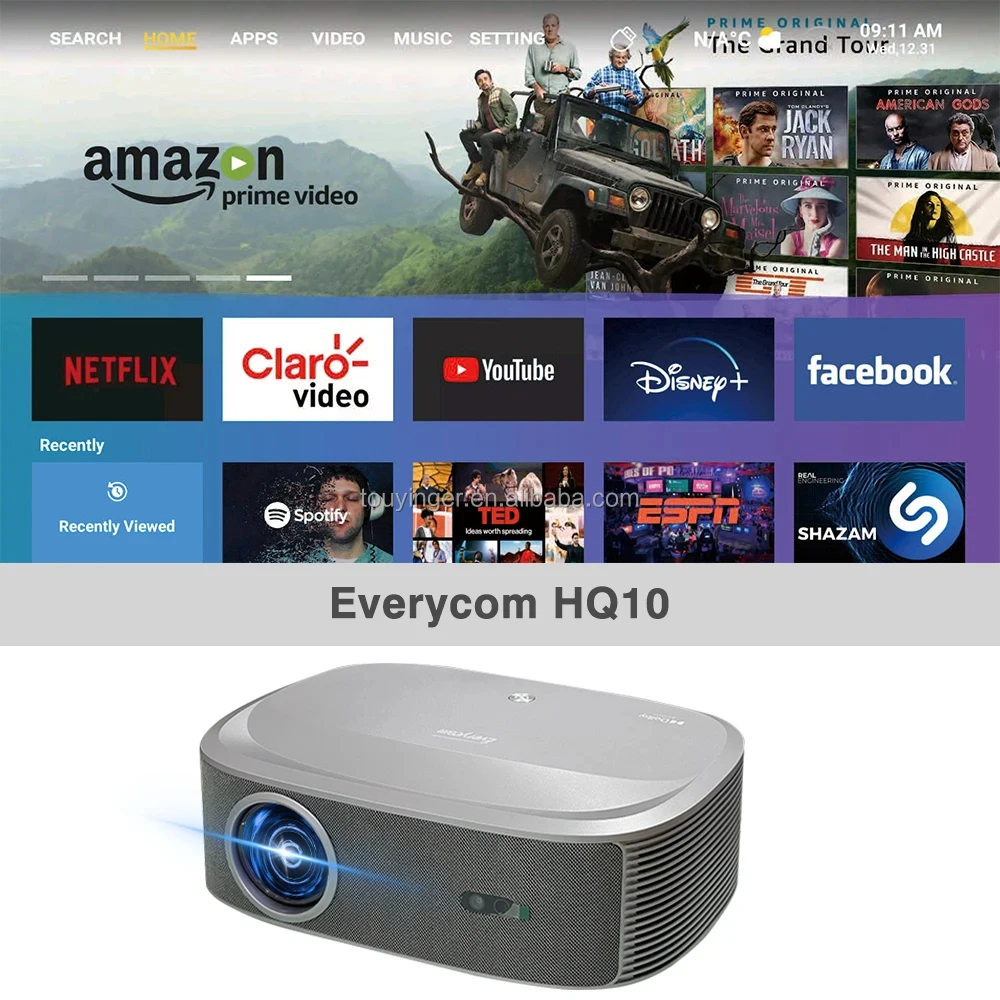 Projector 1080p Video Movie Beamer for Home Use