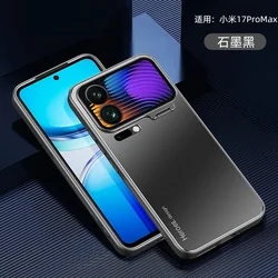 Luxury Shockproof Acrylic Case with Invisible Lens Holder for Xiaomi 17 pro max (Black)