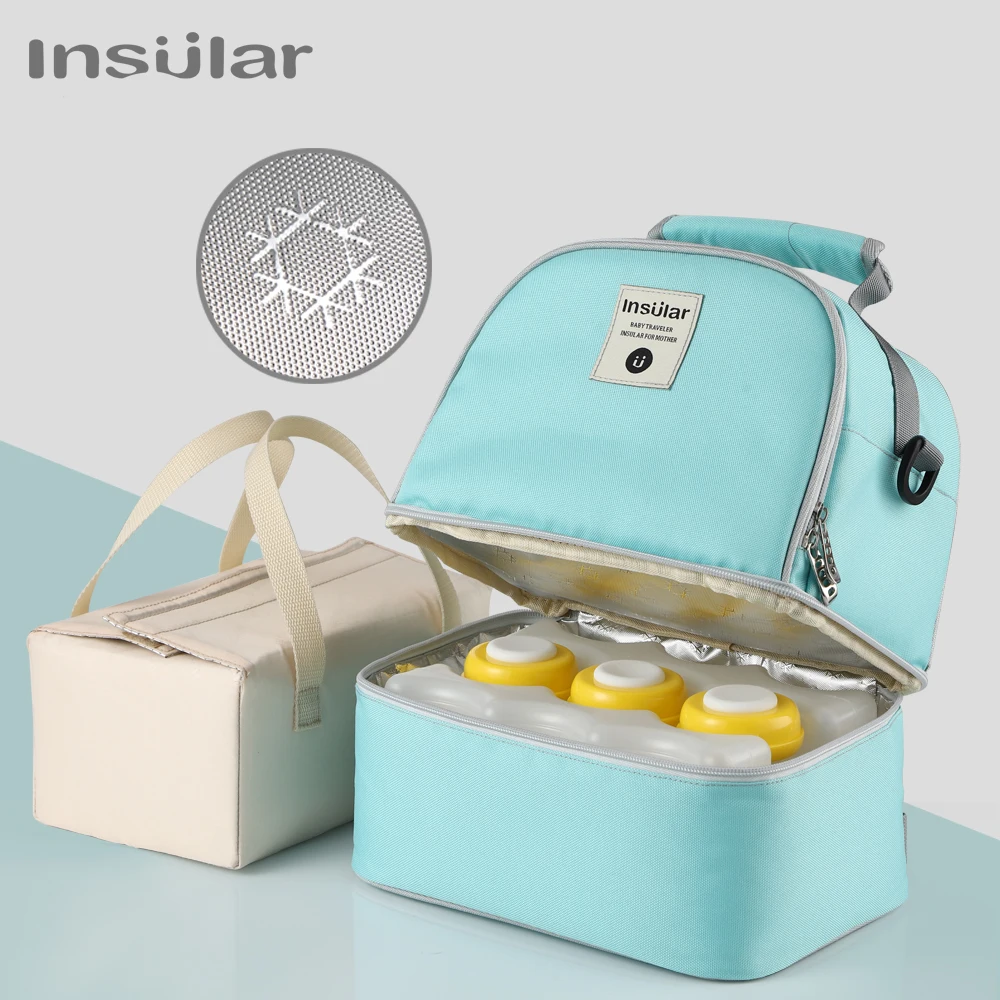 Insular Multi functional Back Milk Bag Double Breast Mill Cooler Bag