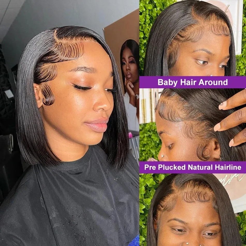 Bob HD Straight 5X5 Glueless Ready To Go Wear 13x4 Lace Frontal Wig Transparent