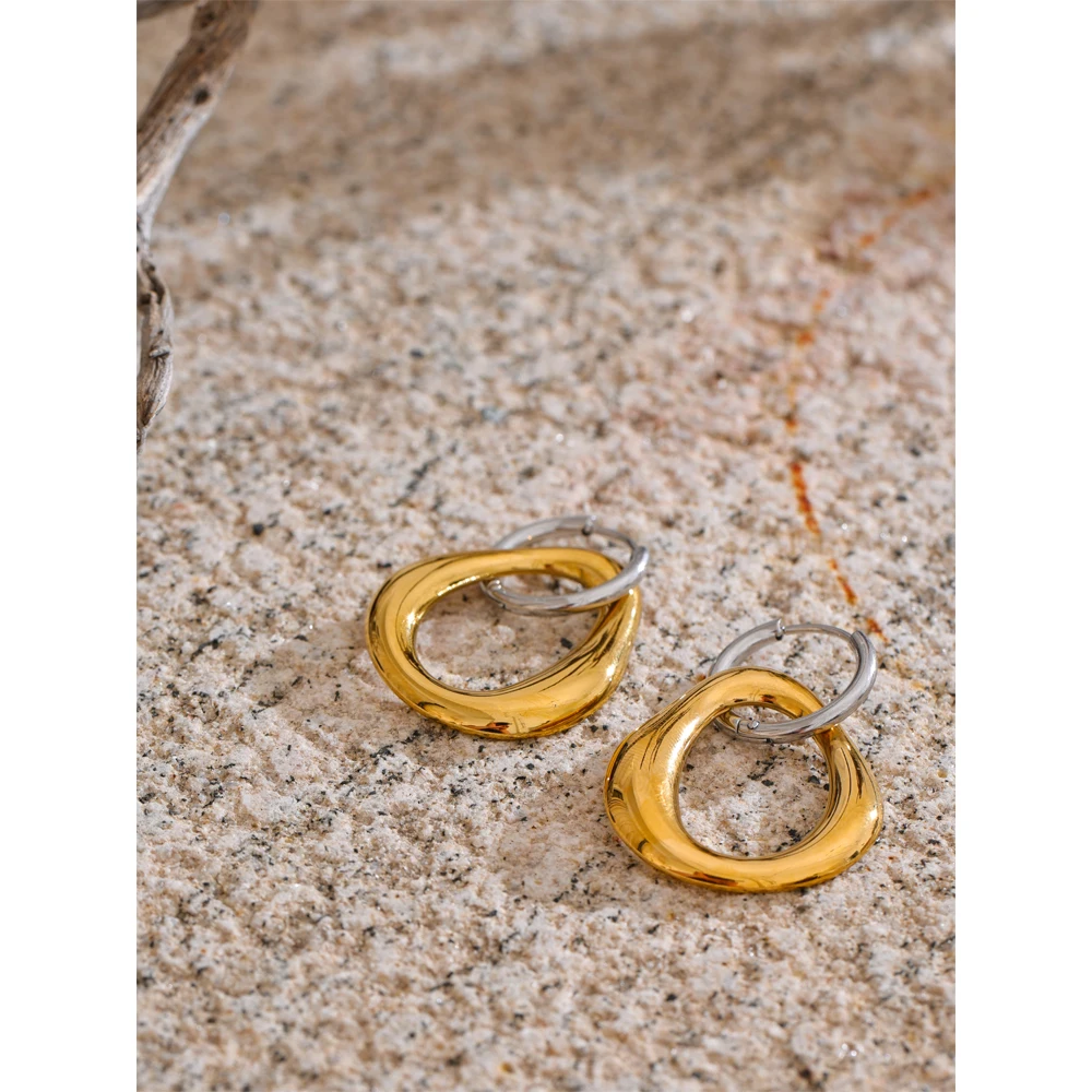 Yhpup Stainless Steel Drop Earrings Women