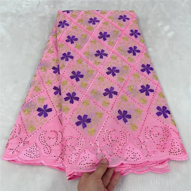 

5 yard Swiss lace fabric Dry lace embroidery African 100% cotton fabrics Swiss voile lace Dubai style WQ012702