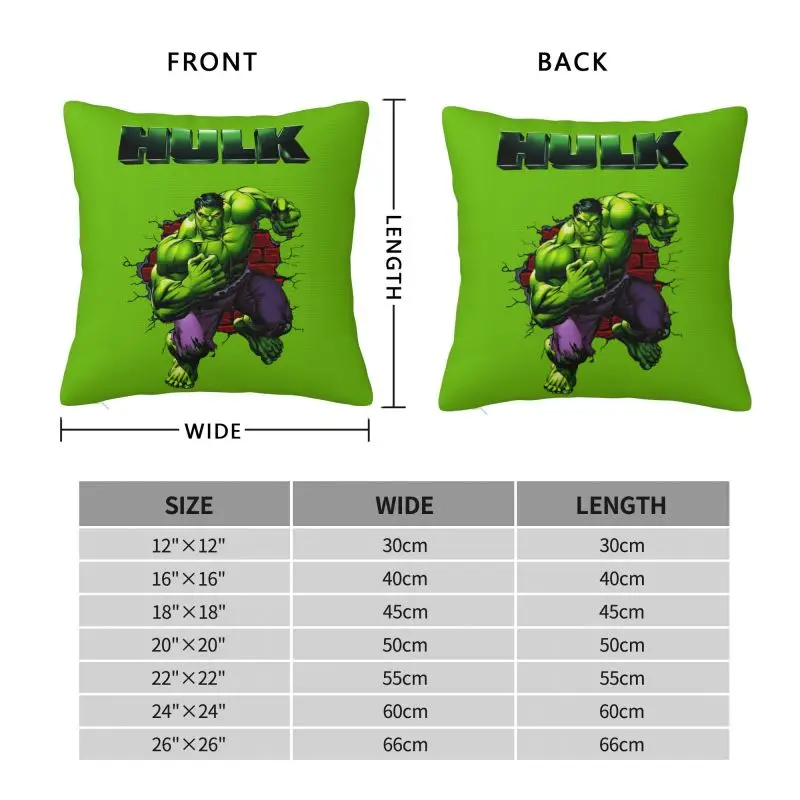 Custom Luxury Hulk Superhero Cushion Covers 45x45cm Soft Throw Pillow for Car Square Pillowcase 6