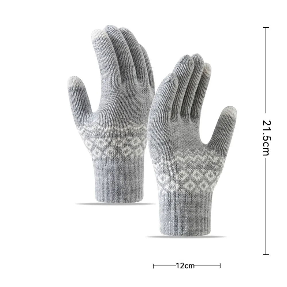 New Touchable Screen Winter Gloves Warm Knitted Touch Screen Gloves Full Finger Windproof Cold Proof Gloves Outdoor Sports