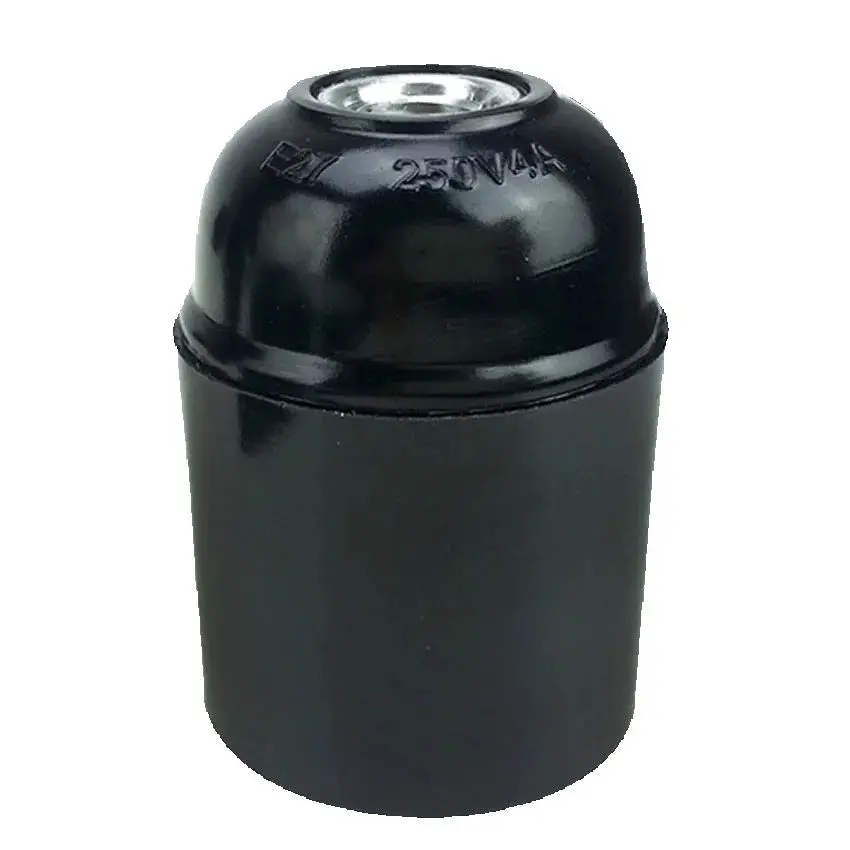 1pcs Black 4A CE Aluminum Bakelite Self-locking E27 Screw Lampholder Energy Save Chandelier Led Bulb Socket Vintage Light Base