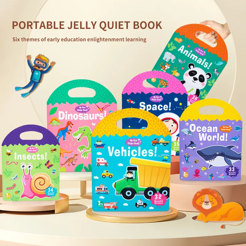 

Early Education Children Enlightenment Quiet Paste Book Puzzle Portable Jelly Sticker Cognitive Game Toys