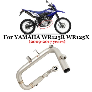 Motorcycle Exhaust Escape Modified Front Mid Link Pipe Connecting 51mm Muffler Moto Slip On For YAMAHA WR125R WR125X 2009 - 2017