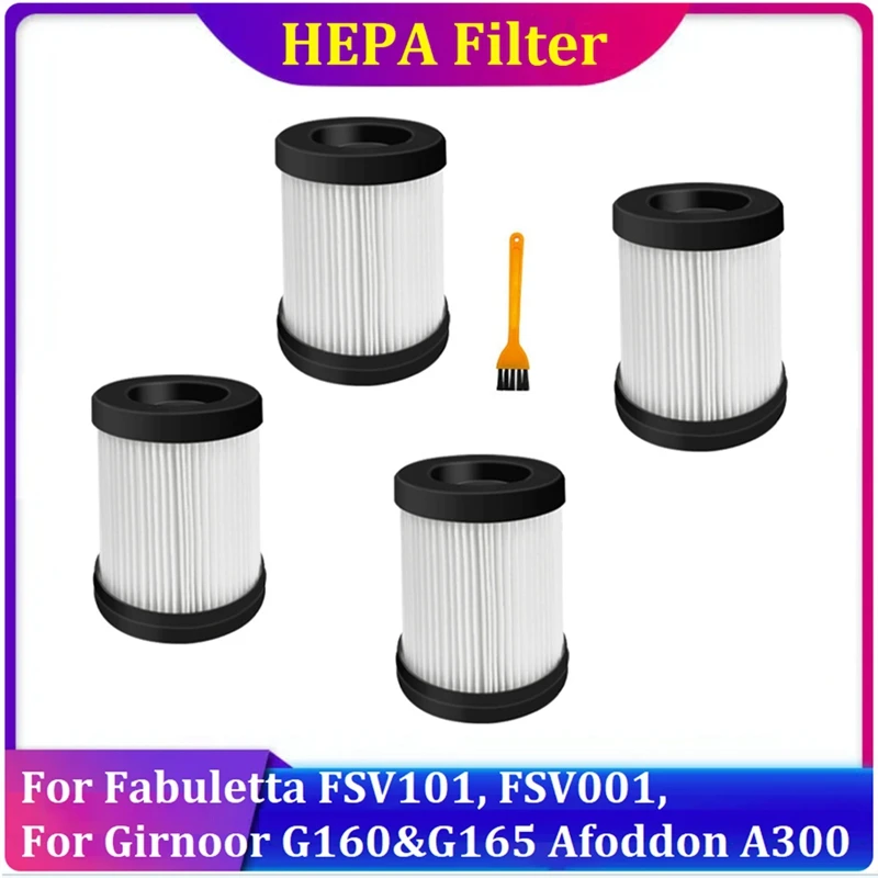 

4PCS Plastic HEPA Filter FSV001 For Fabuletta FSV101, FSV001, Girnoor G160&G165 Afoddon A300 Cordless Stick Vacuum Cleaner Parts