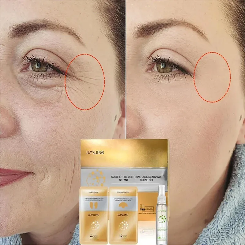 Collagen Wrinkle Remover Face Serum Patches Set Anti-Aging Lift Firming Fade Fine Lines Serum Whitening Moisturizing Skin Care