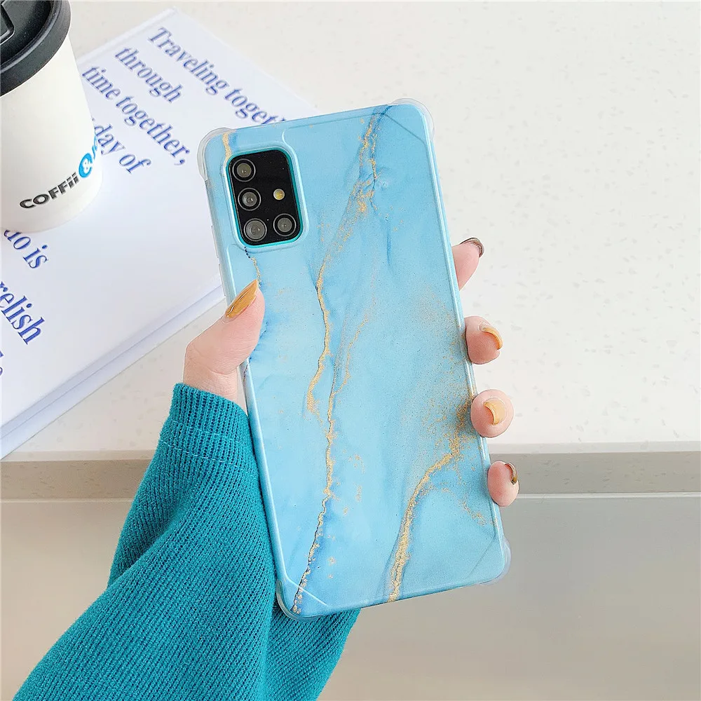 kawaii phone case samsung Cao Cấp Đá Cẩm Thạch Ốp Lưng Dành Cho Samsung Galaxy Samsung Galaxy S20 FE Note 20 Cực A51 A71 S10 Note 10 Plus A50 A10 A20 s21 S22 Ốp Viền Chống Sốc kawaii samsung cases Cases For Samsung