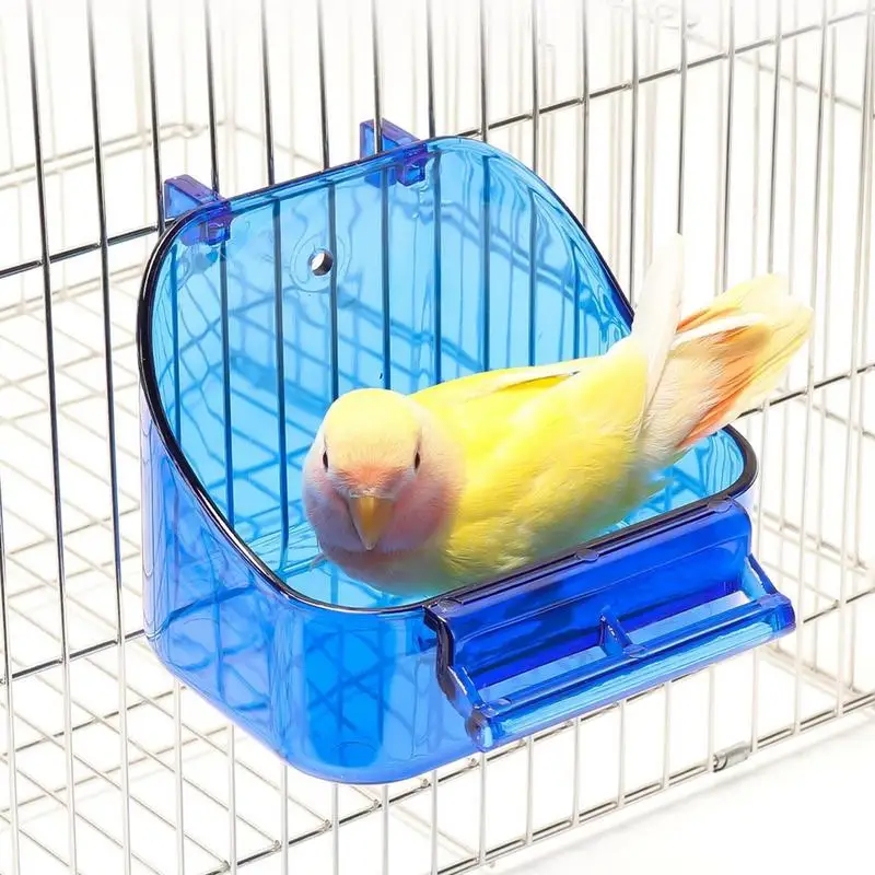 

Bird Water Bath Tub For Cage Parrots Parakeet Birdbath Bowl With Double Hooks For Small Birds Canary Budgerigar Lovebirds