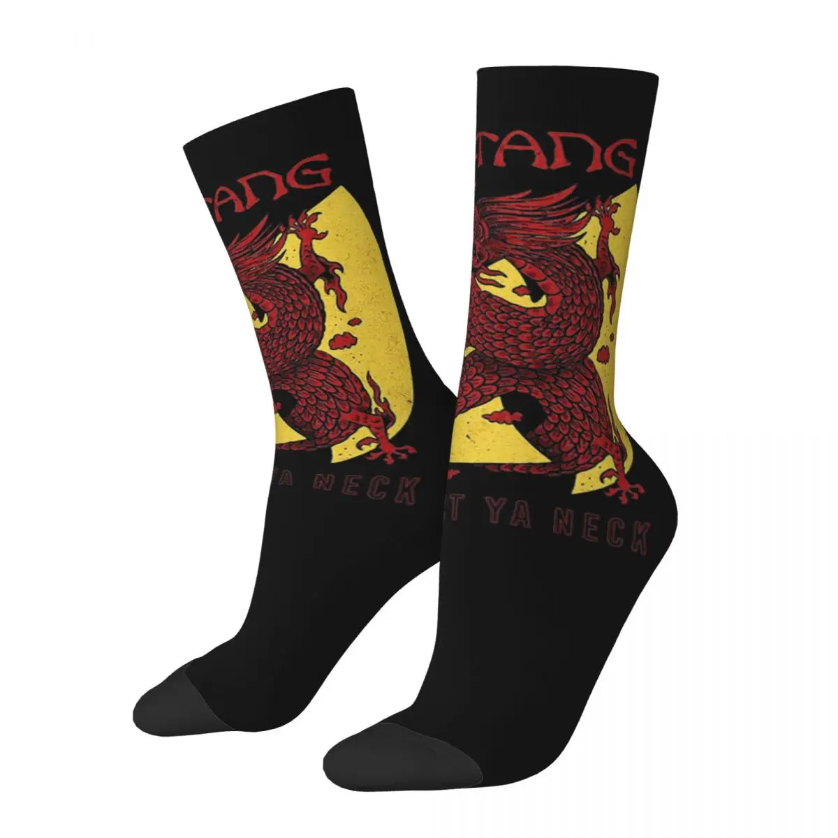 

Retro Dragon Wu Clan Group Basketball Socks Rap Hip Hop Polyester Middle Tube Socks for Unisex Breathable