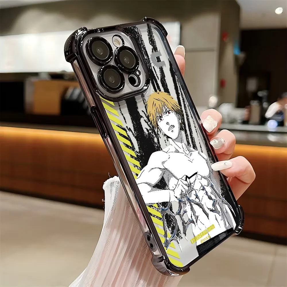 Anime Chainsaw Man Plating Anti-Fall Phone Case