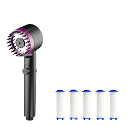 Luxurious Multi - Function Shower Filter with Massage Settings - Premium Bathroom Accessory (Purple suit A)