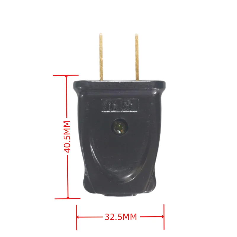 1pcs Black USA Japan Canada Taiwan Mexico male wiring power plug 2 Pin 10A 250V power extension cord plug power extension plug