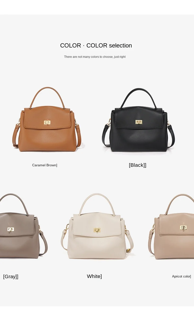 Damen Ledertasche Mit Drehverschluss Aus Weichem Rindsleder_voghion.com